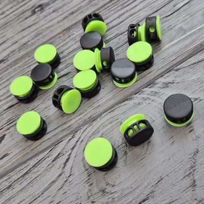 Фиксатор пластик 4367 чёрно-зелёный (50 штук) 4367BGreen-15 фото