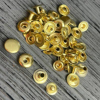 Кнопка Альфа 12.5 мм Золото (Нержавеющая сталь) (54) (50 шт) K54 Gold SS фото