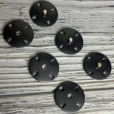 Кнопка пришивная 23 мм Чёрная (Нержавеющая сталь) KP23 Black (50) SS фото