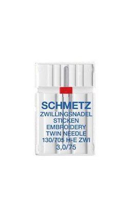 Двойная вышивальная игла Schmetz Twin Embroidery №75/3.0 (уп.1 шт.) 1462 фото