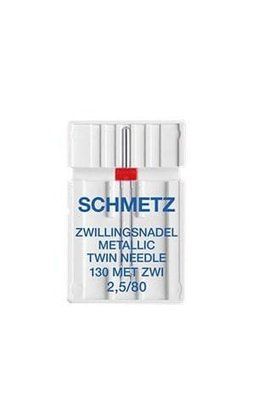 Двойная игла Schmetz Twin metallic 130/705 H-MET TWIN № 2,5/80 (уп.1 шт.) 1463 фото
